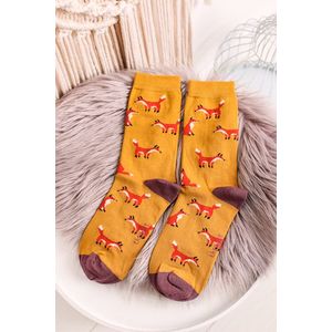 Žluté vzorované ponožky Foxy Bamboo Socks obraz