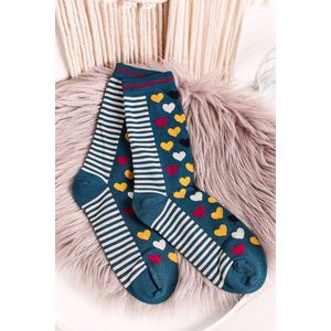 Vícebarevné vzorované ponožky Eileen Bamboo Heart Stripe Socks obraz