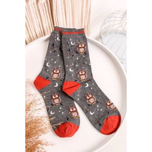 Tmavě šedé vzorované ponožky Night Owl Bamboo Socks obraz