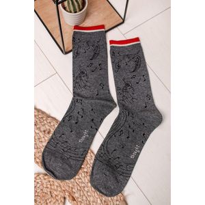 Pánské tmavě šedé vzorované ponožky Wallace Bamboo Music Socks obraz