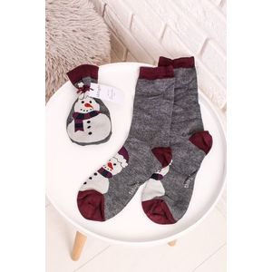 Pánské šedé vzorované ponožky Edus Bamboo Snowman Socks in a Bag obraz