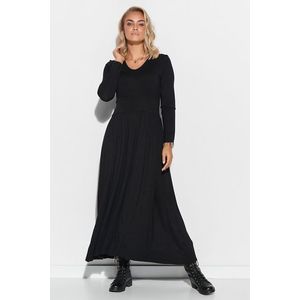 Černé maxi šaty s dlouhým rukávem M571 obraz