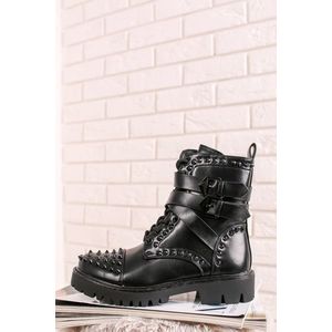 Čierne vybíjané členkové topánky Azealia obraz