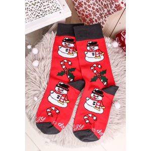 Červené vzorované ponožky Christmas mix obraz