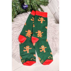 Červeno-zelené vzorované ponožky Cookies obraz