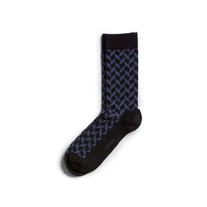 Dámské modro-černé vzorované ponožky Square Socks obraz