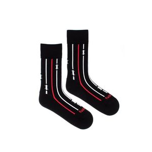 Černé vzorované ponožky Na dosku obraz