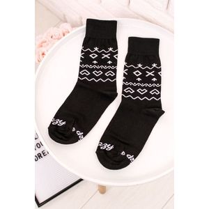 Černé vzorované ponožky Čičmany obraz