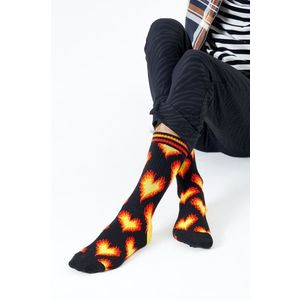 Happy Socks - Ponožky Burning Heart Thin Crew obraz