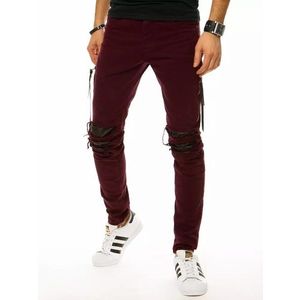 Neobyčejné džíny v bordó barvě obraz