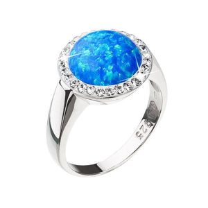 Evolution Group Stříbrný prsten se syntetickým opálem a krystaly Swarovski modrý 35060.1 obraz