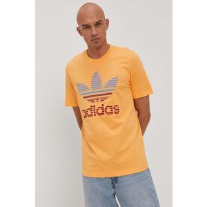 Oranžové pánské tričko adidas Originals - Pánské obraz