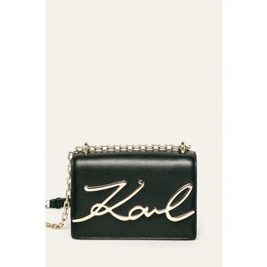 Černá dámská kožená malá crossbody kabelka Karl Lagerfeld obraz
