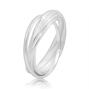 Stříbrný prsten 925 - propojené tenké prstence, lesklý hladký povrch - Velikost: 49 obraz