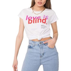 Bílé dámské tričko s nápisem love is blind obraz