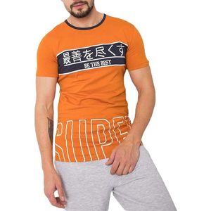 Oranžové pánské tričko s potiskem obraz