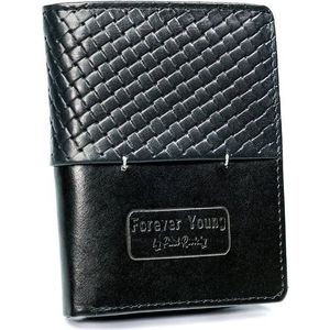 Pánská černá kožená peněženka forever young obraz