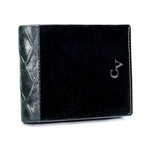 Pánská černá kožená peněženka cavaldi obraz