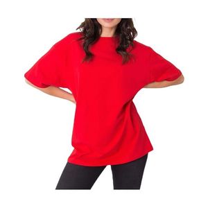 červené volné basic tričko obraz
