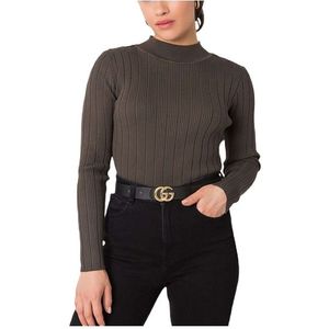Khaki dámský přiléhavý svetr obraz
