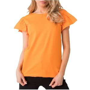 Oranžové dámské tričko s volánky obraz