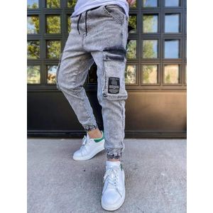 Kapsáčové světle šedé módní džíny obraz