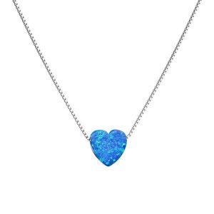 Evolution Group Stříbrný náhrdelník se syntetickým opálem modré srdce 12048.3 obraz