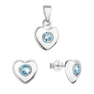 Evolution Group Sada šperků s krystaly Swarovski náušnice a přívěsek modré srdce 39176.3 obraz