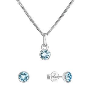Evolution Group Sada šperků s krystaly Swarovski náušnice, řetízek a přívěsek modré 39177.3 aqua obraz