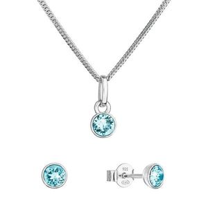 Evolution Group Sada šperků s krystaly Swarovski náušnice, řetízek a přívěsek modré 39177.3 lt. turquoise obraz