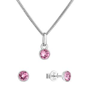 Evolution Group Sada šperků s krystaly Swarovski náušnice, řetízek a přívěsek růžové 39177.3 rose obraz
