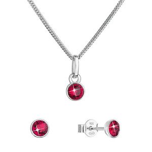 Evolution Group Sada šperků s krystaly Swarovski náušnice, řetízek a přívěsek červené 39177.3 ruby obraz