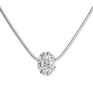 Evolution Group Stříbrný náhrdelník s Preciosa krystaly bílý 32081.1 obraz