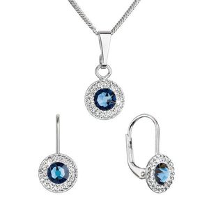 Evolution Group Sada šperků s krystaly Swarovski náušnice a přívěsek tmavě modré kulaté 39109.3 montana obraz