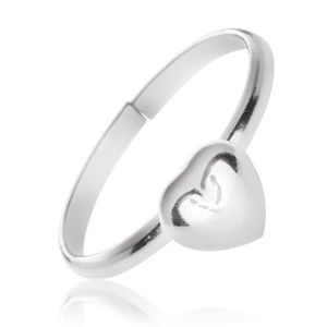 Stříbrný prsten 925 s vystouplým plným srdcem obraz