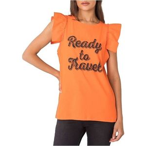 Oranžové dámské tričko s nápisem obraz