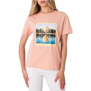 Růžové dámské tričko s potiskem obraz