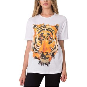 Bílé dámské tričko s potiskem tygra obraz