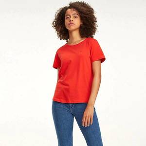 Tommy Hilfiger dámské červené tričko Jersey obraz