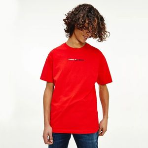 Tommy Jeans pánské červené triko obraz