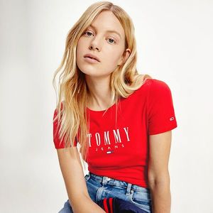 Tommy Jeans dámské červené tričko obraz