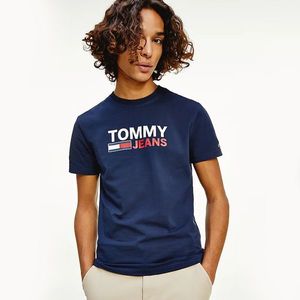 Tommy Jeans pánské modré triko obraz
