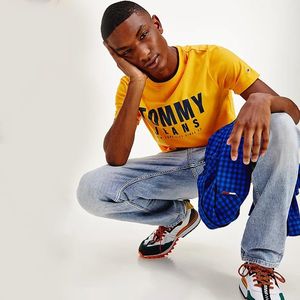 Tommy Jeans pánské žluté triko obraz