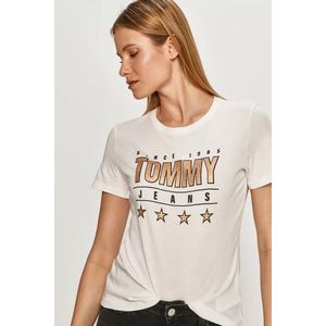 Tommy Jeans dámské bílé triko METALLIC obraz