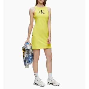Calvin Klein dámské žluté strečové šaty obraz