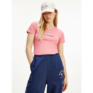 Tommy Jeans dámské růžové tričko obraz