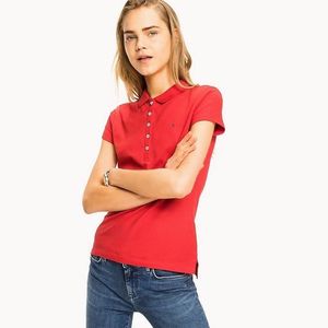 Tommy Hilfiger dámské červené polo obraz