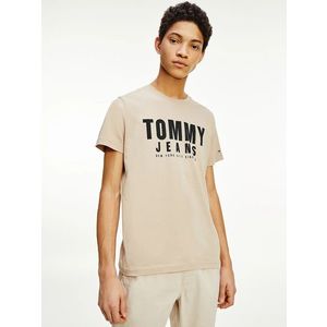 Tommy Jeans pánské béžové triko obraz