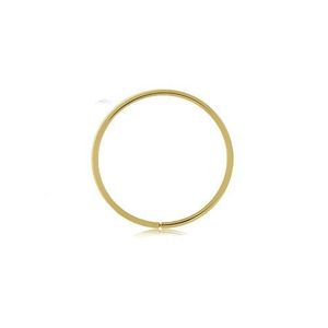 Zlatý 375 piercing - tenký lesklý kroužek, hladký povrch, žluté zlato - Tloušťka x průměr: 0, 6 mm x 10 mm obraz