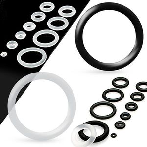 Náhradní silikonové kroužky na tunel nebo plug, černá barva - Tloušťka : 1 mm obraz
